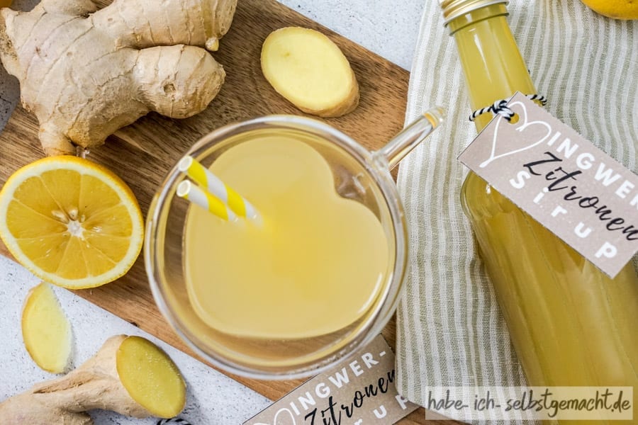 Ingwer-Zitronen Sirup als Erkältungstee