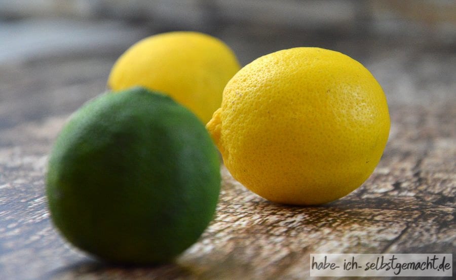 Zitronen und Limetten für Selbstgemachtes Zitronen-Limetten-Öl