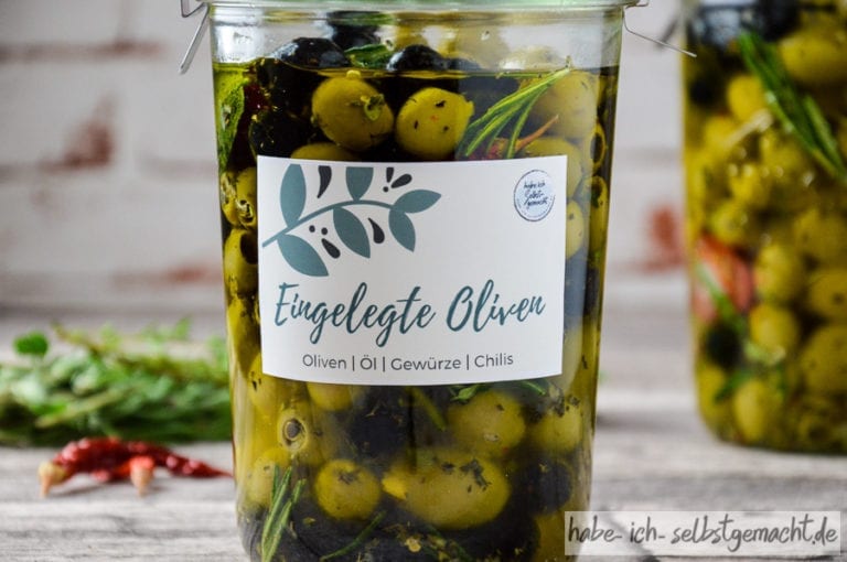 Geschenkidee: Selbst eingelegte Oliven im Glas