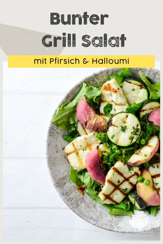Salat mit Halloumi und Pfirsich
