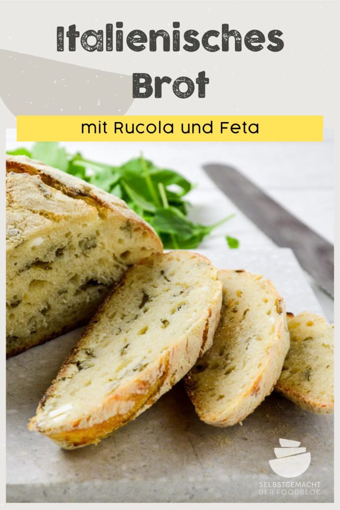 Italienisches Brot mit Feta und Rucola