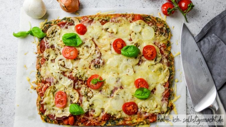 Low Carb Spinat Pizza