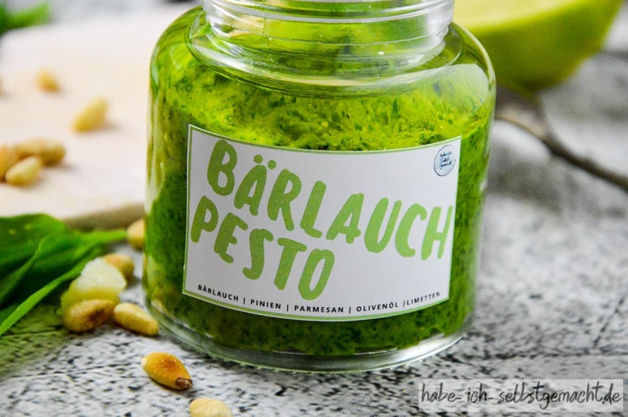 Etikett für Bärlauch Pesto