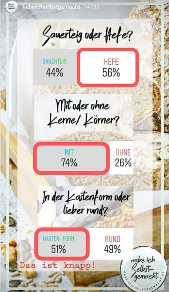 Instagram Wunschbrot Umfrage