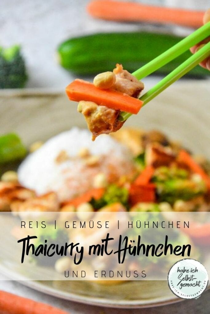Thaicurry mit Hähnchen und Erdnusssauce