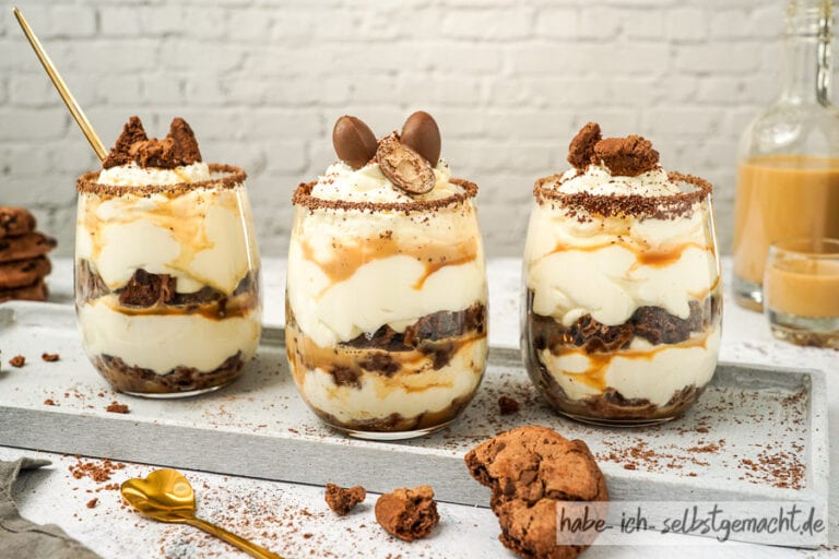 Karamellcreme Dessert mit Schoko Cookies - Selbstgemacht - Der Foodblog