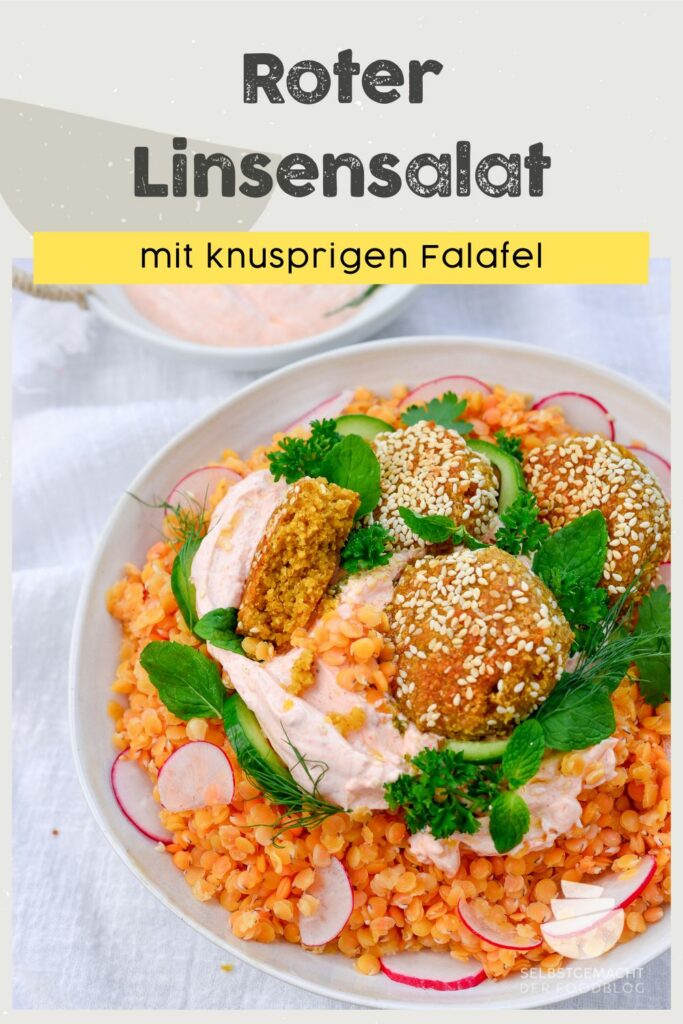 Linsensalat mit Falafel