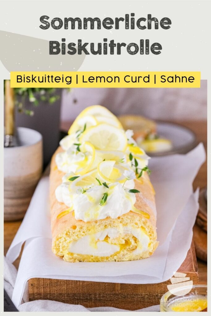 Zitronen Biskuitrolle Pinterest Flyer
