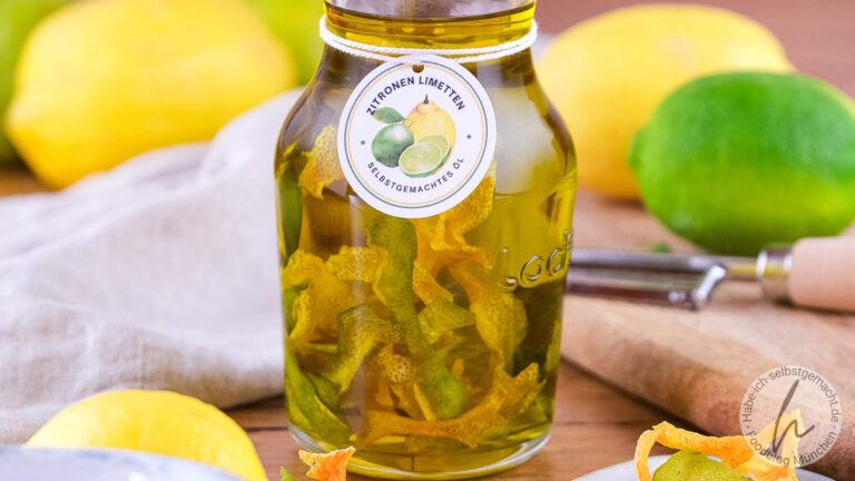 Selbstgemachtes Zitronen-Limetten Öl