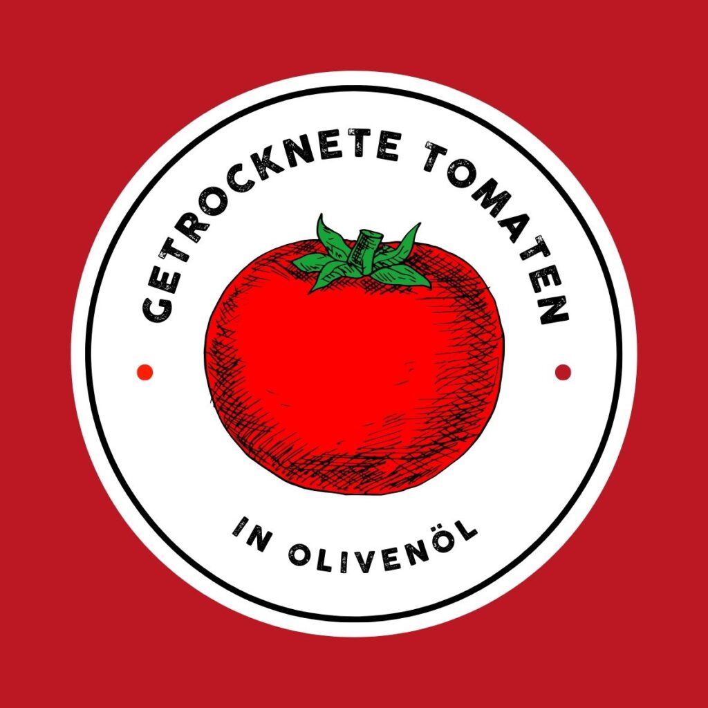 Getrocknete Tomaten in Öl Etikett