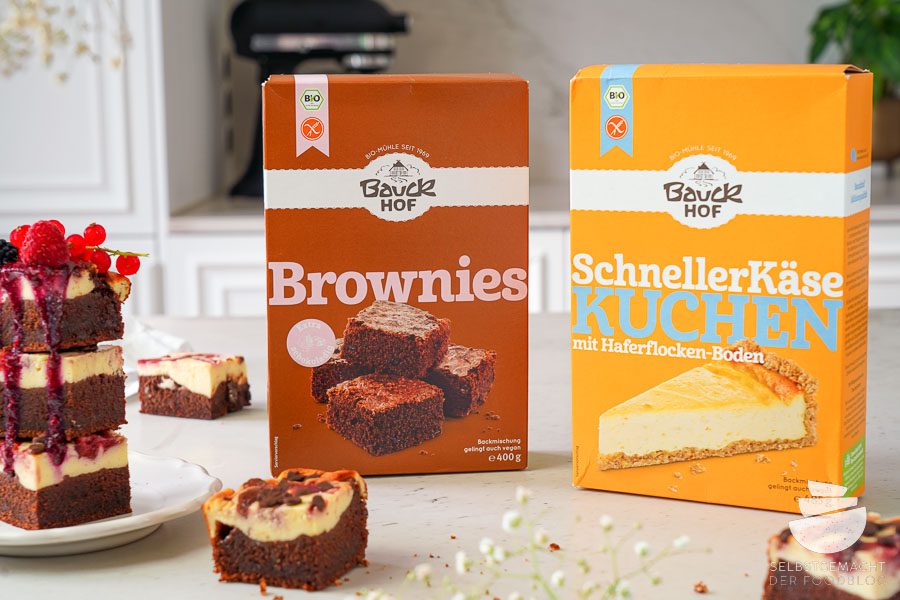 Glutenfreie und vegane Brownies und Käsekuchen von Bauckhof