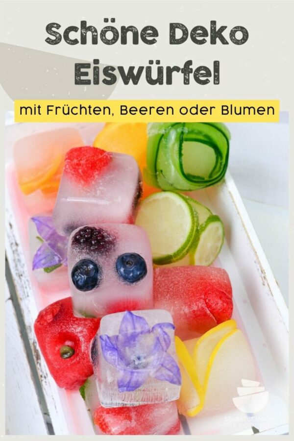 Deko Eiswürfel mit Früchten, Beeren oder Blumen selber machen