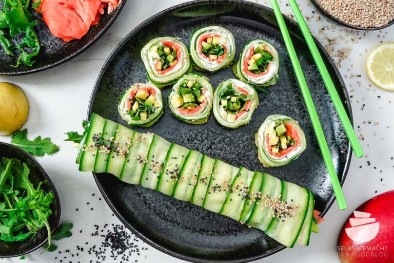 Low Carb Gurken Sushi (Gurkenröllchen) - Selbstgemacht - Der Foodblog