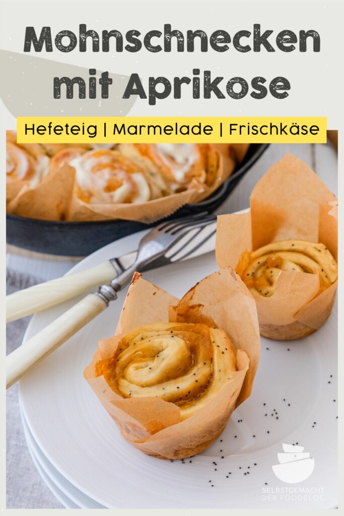Mohnschnecken mit Aprikose Pinterest Flyer