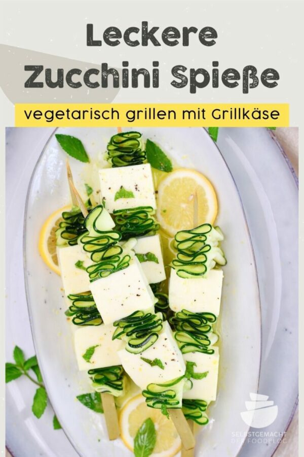 Vegetarisch grillen: Zucchini Halloumi Spieße als Hauptgang, Grillgemüse oder Grill Beilage