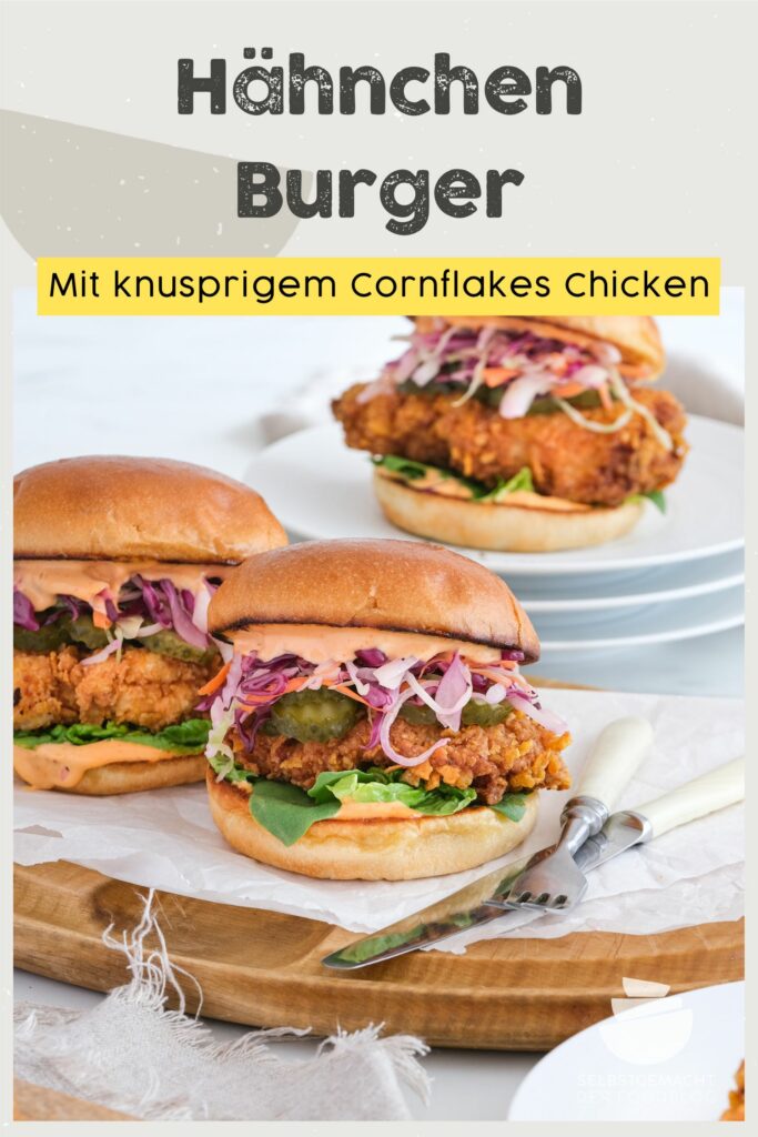 Crispy Chicken Burger (Hähnchen Burger) Pinterest Flyer