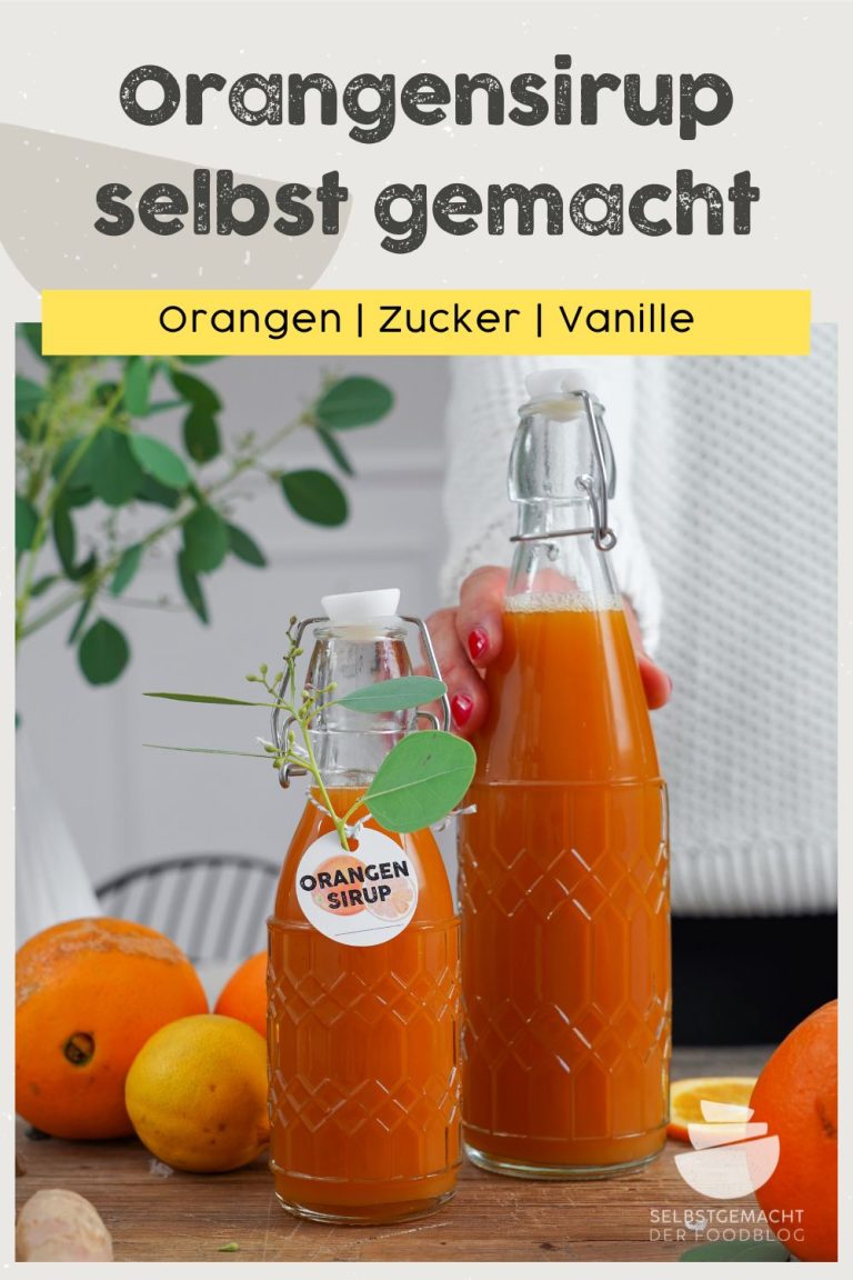 Orangensirup mit Maracuja mit Etiketten - Selbstgemacht - Der Foodblog