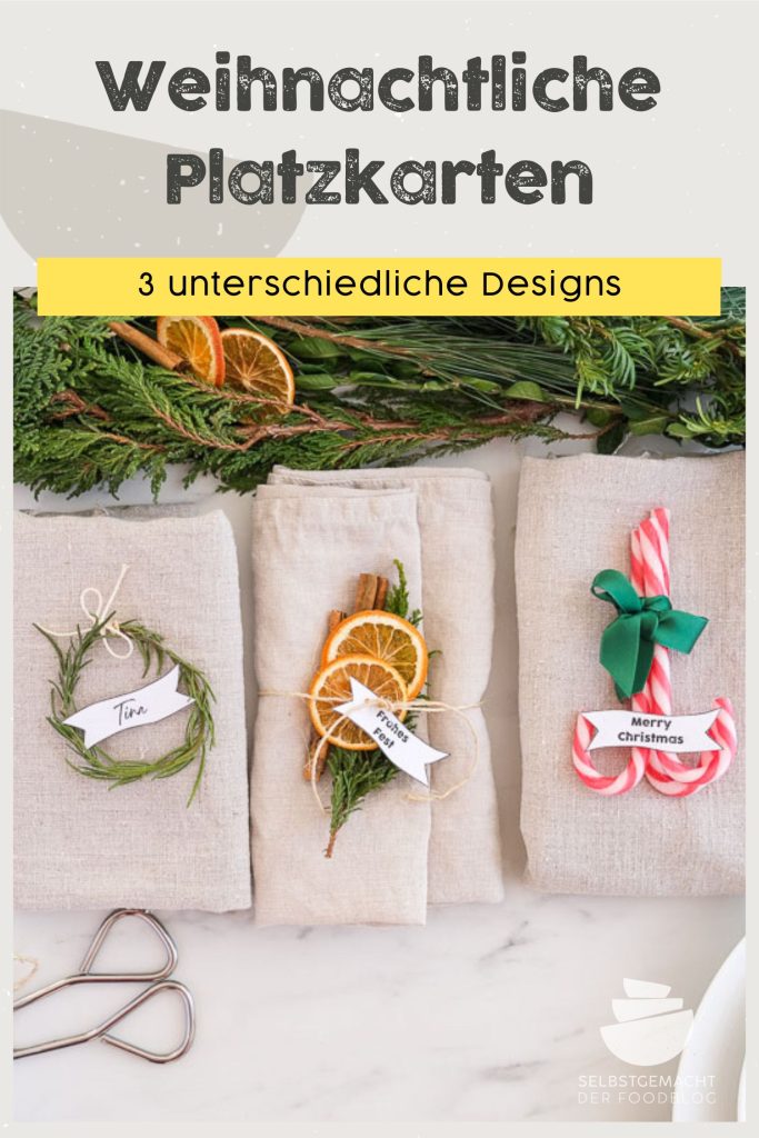 Platzkarten als weihnachtliche Tischdeko Pinterest Flyer