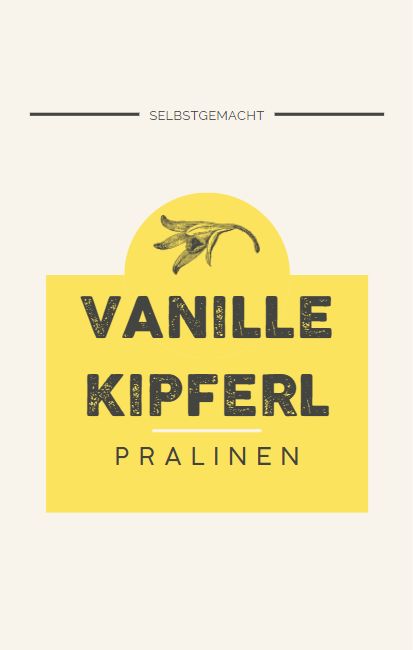 Etiketten für die Vanillekipferl Pralinen