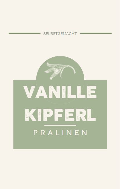 Etiketten für die Vanillekipferl Pralinen