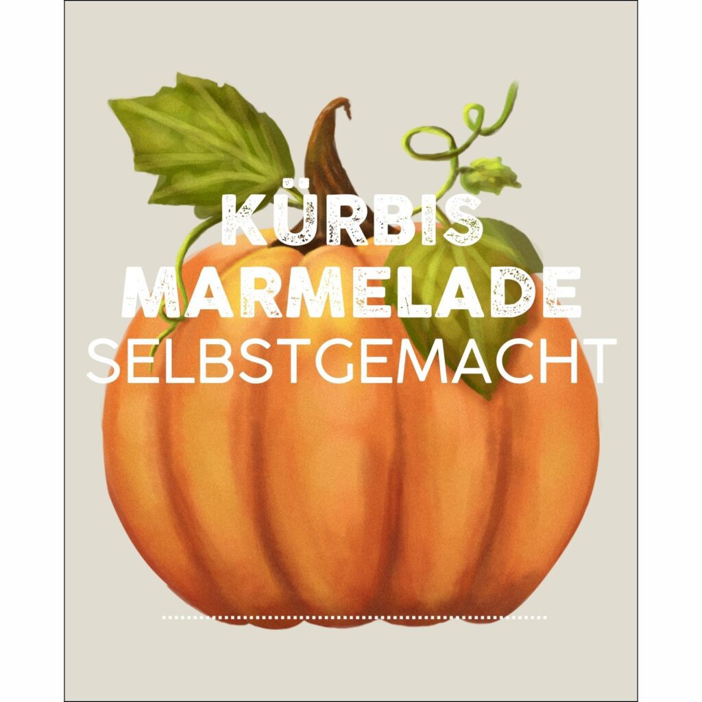 Herbstliche Kürbis Apfel Marmelade Etiketten zum Download