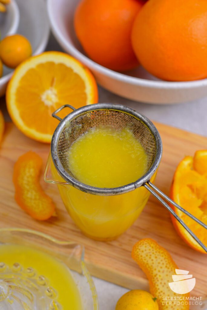Frisch gepresster Orangensaft für Prosecco Orange